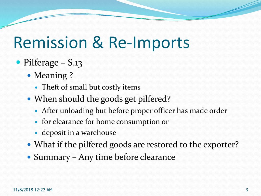 Abatement/ Remission/ Demand/ Refund/ Warehousing/ Baggage - ppt download