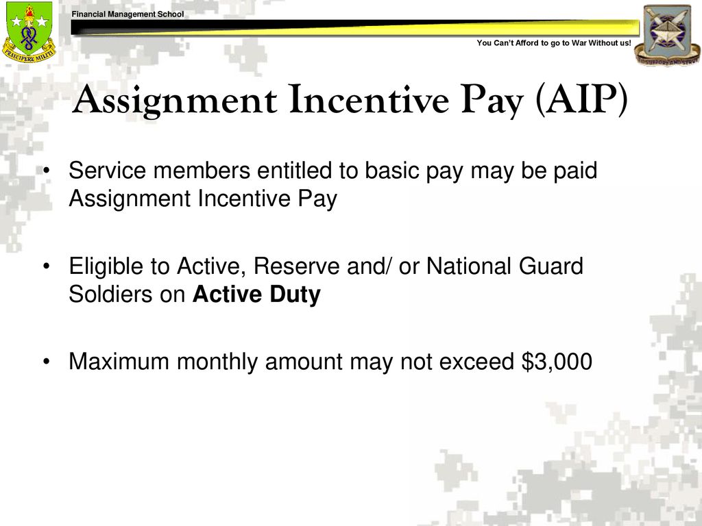 army assignment incentive pay regulation