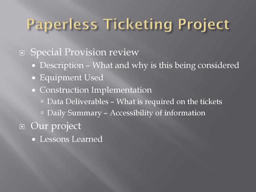 Paperless Ticketing Project