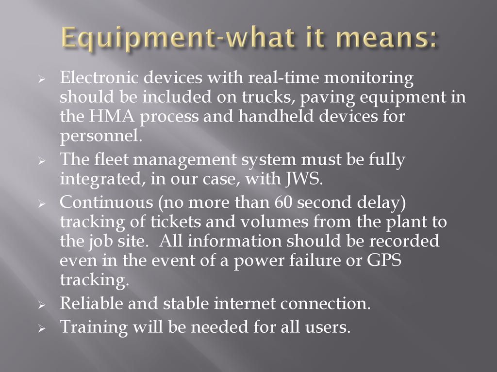 Equipment-what it means: