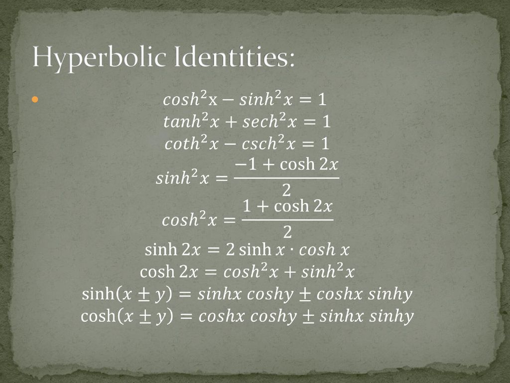 Section 5 8 hyperbolic functions ppt download