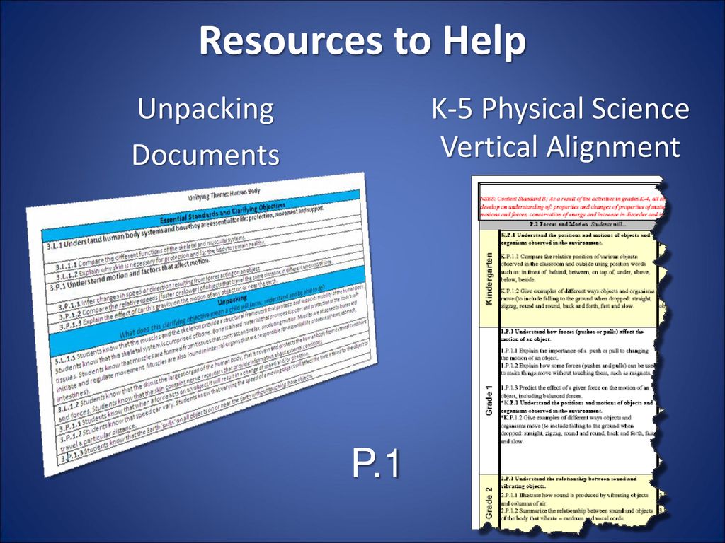 K-5 Physical Science Vertical Alignment
