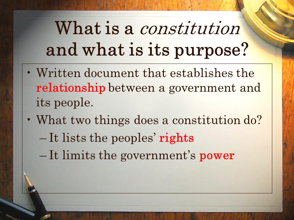 What is a constitution and what is its purpose
