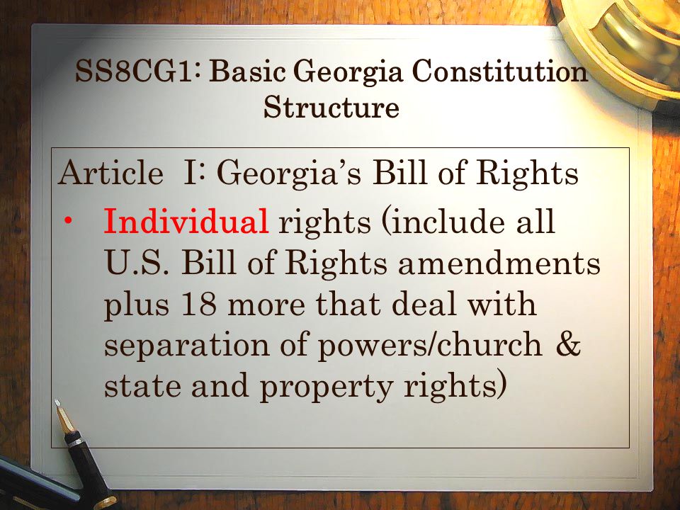 SS8CG1: Basic Georgia Constitution Structure