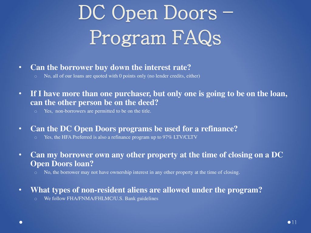Dc Open Doors Lender Training Ppt Download