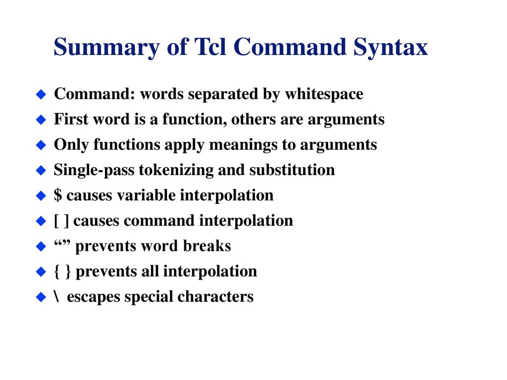 TCL/TK Tool Command Language/Tool Kit. - ppt download