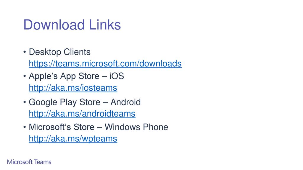 Download Links Desktop Clients