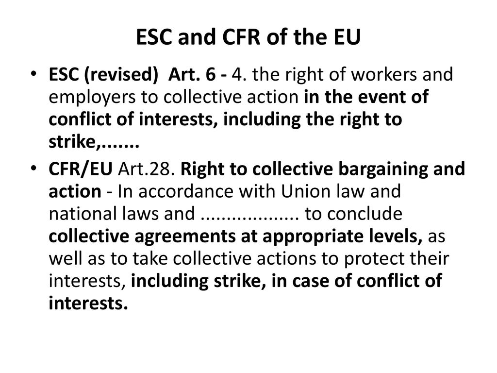ESC and CFR of the EU