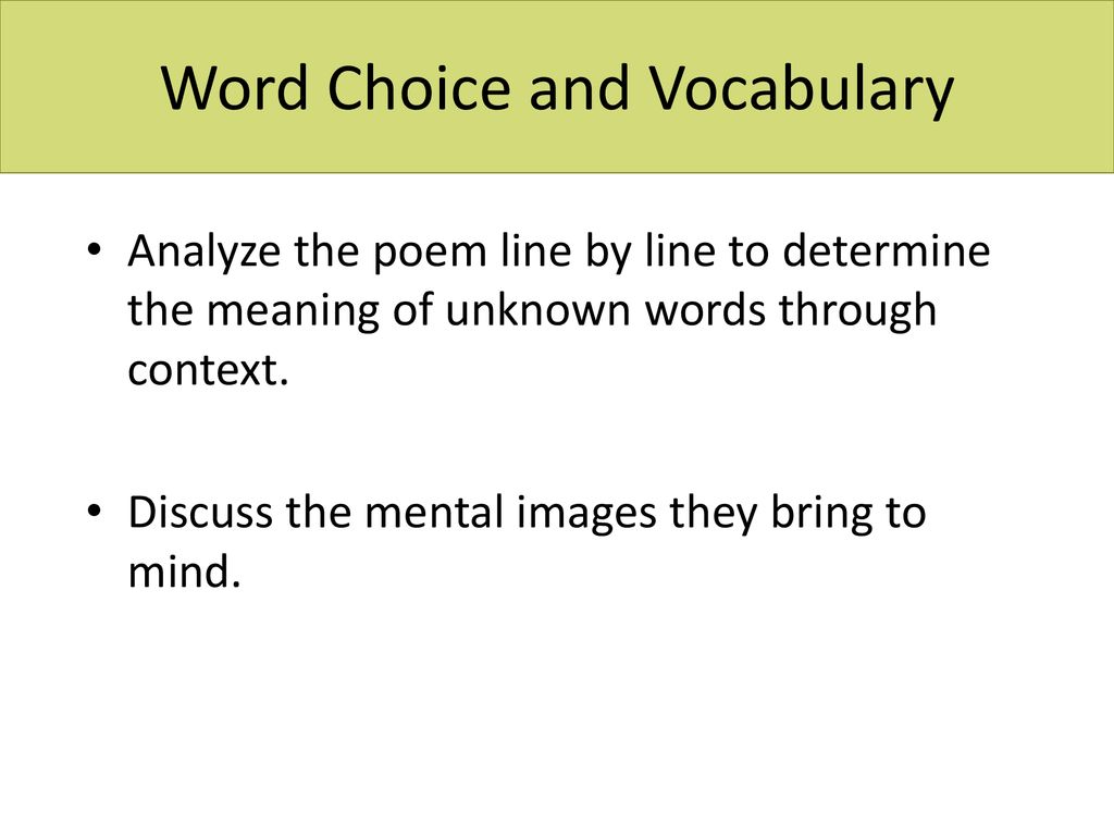 Word Choice and Vocabulary