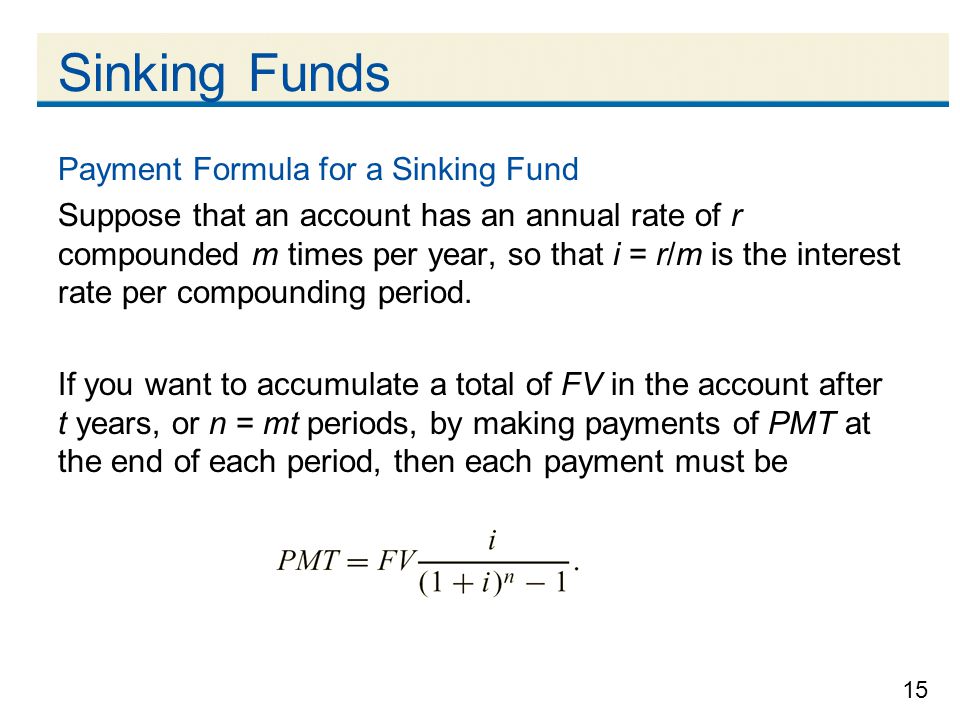Sinking Fund Calculation Example