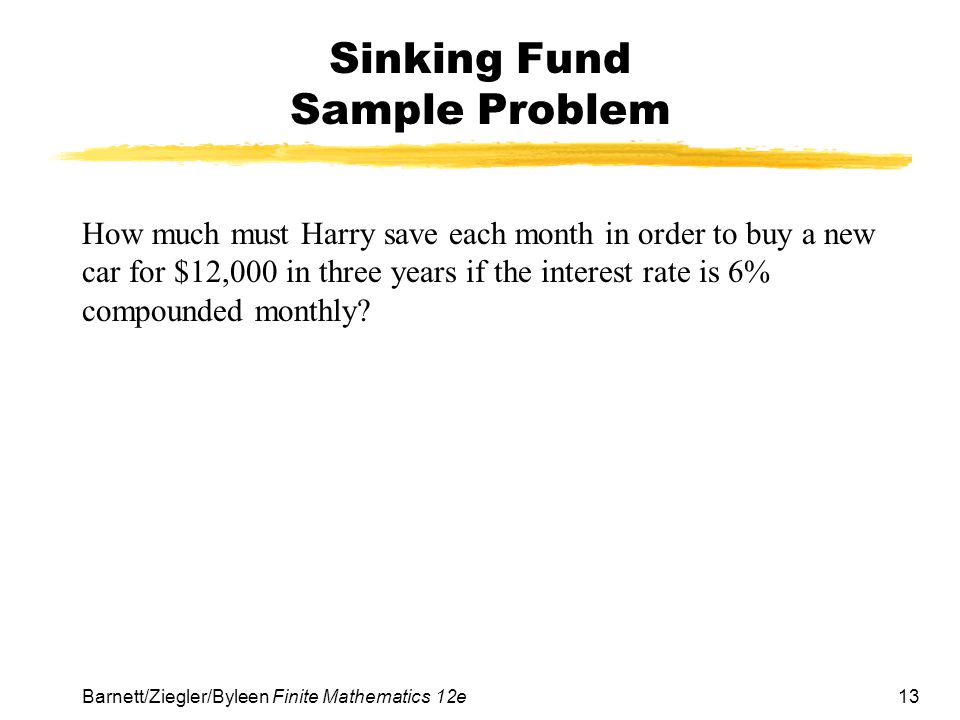 Sinking Fund Sample Problem