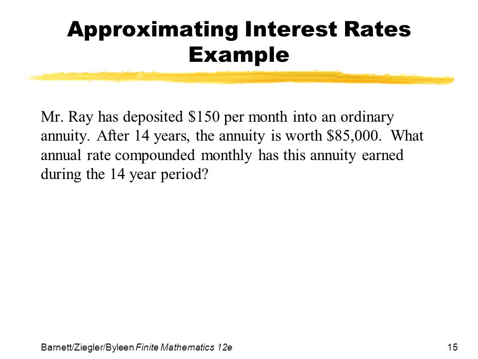 Approximating Interest Rates Example