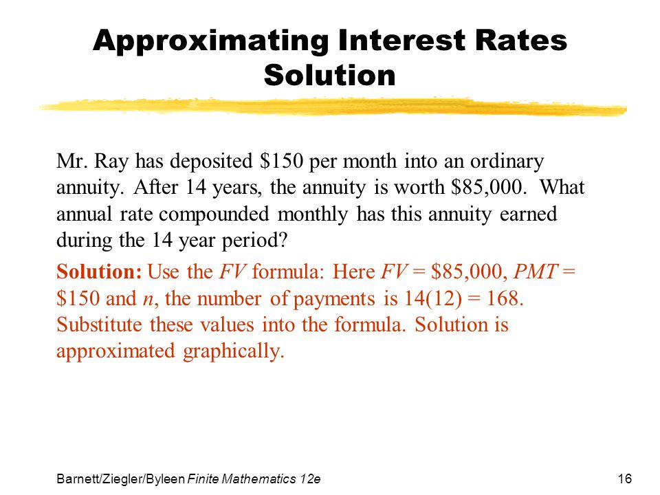 Approximating Interest Rates Solution