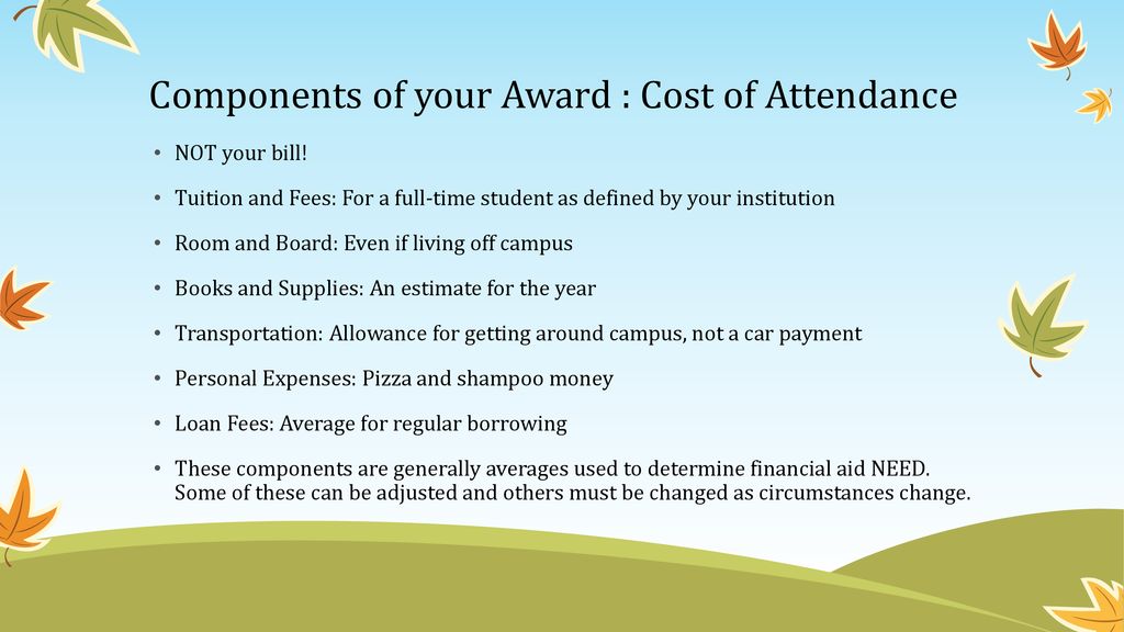 Components of your Award : Cost of Attendance