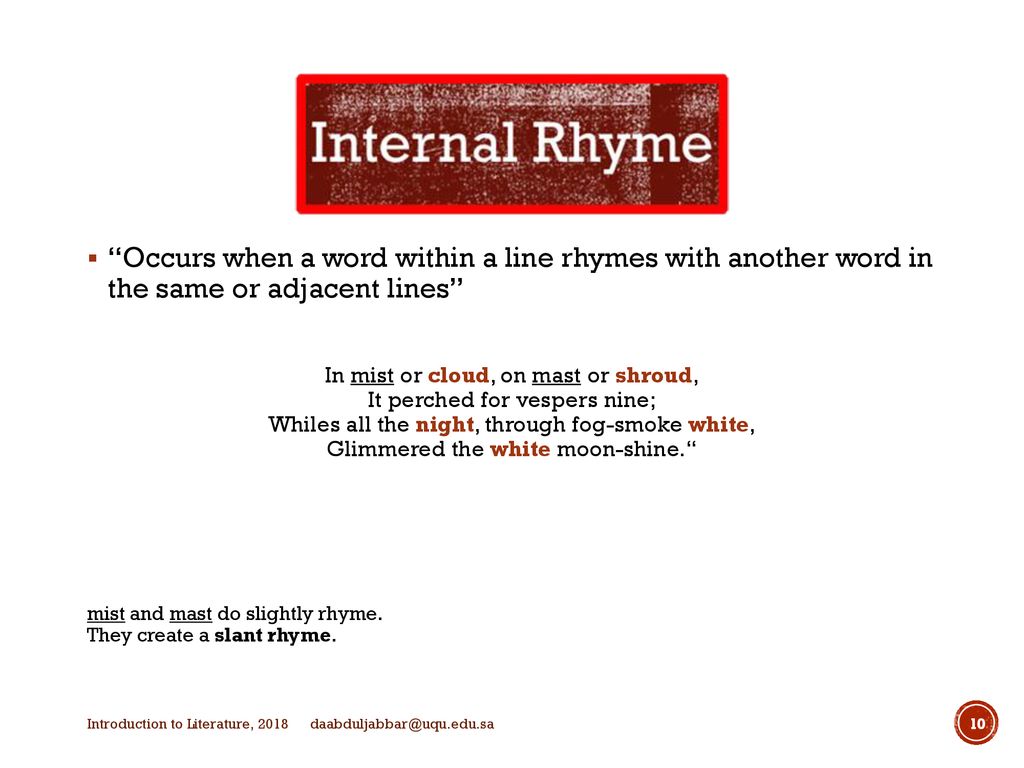 The study of Poetry (Part 3 Sound and Rhyme) ppt download