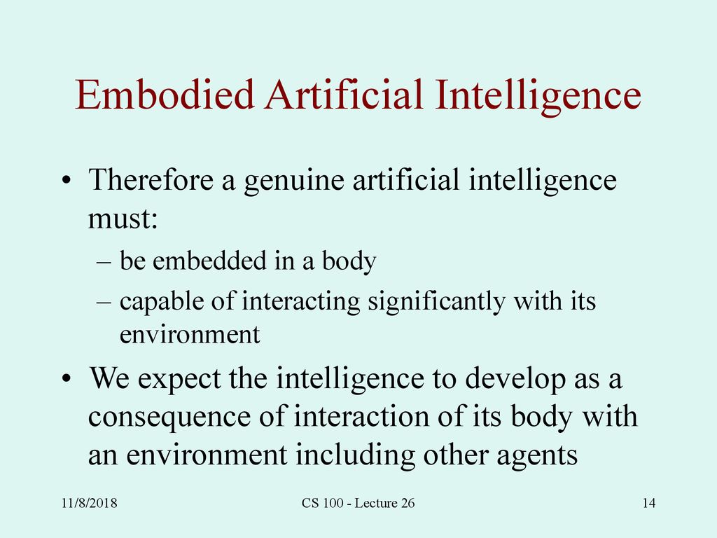 Lecture 26 artificial intelligence reasoning embodied intelligence