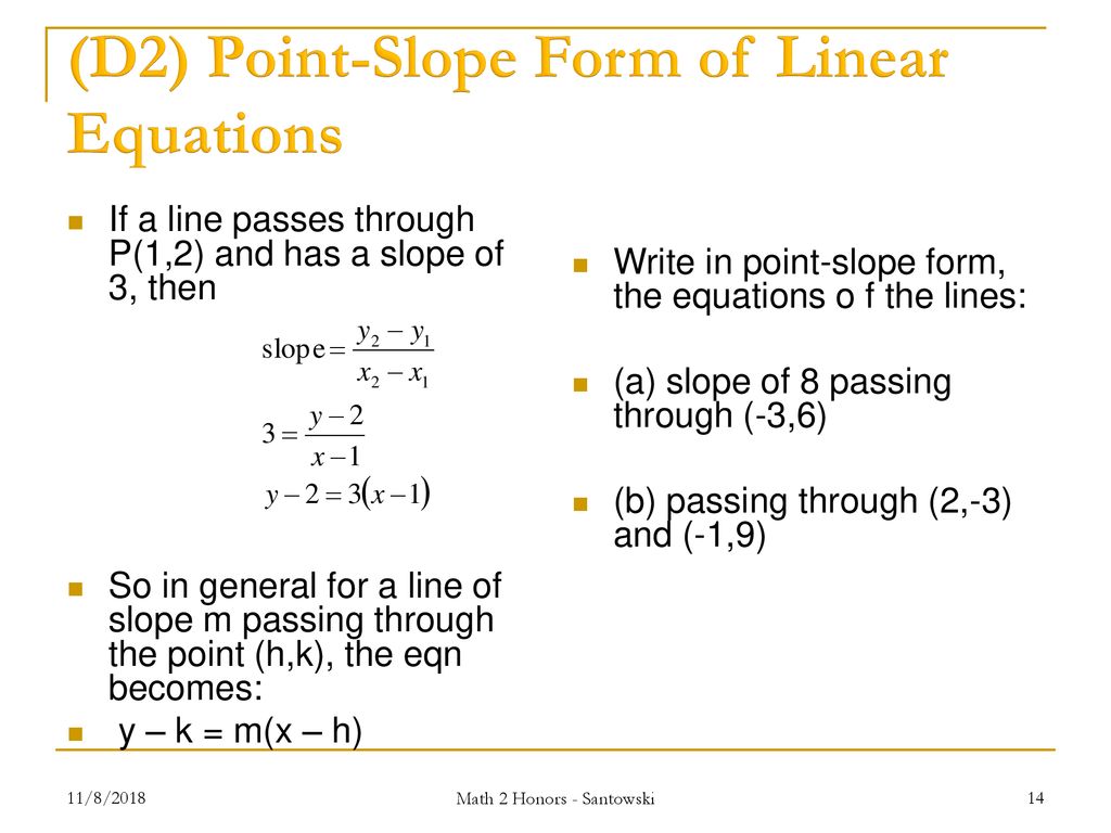 Lesson 3 – Linear Equations - ppt download