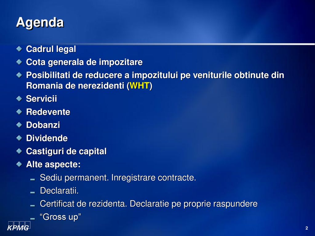 Impozitul pe veniturile obtinute din Romania de nerezidenti - ppt download