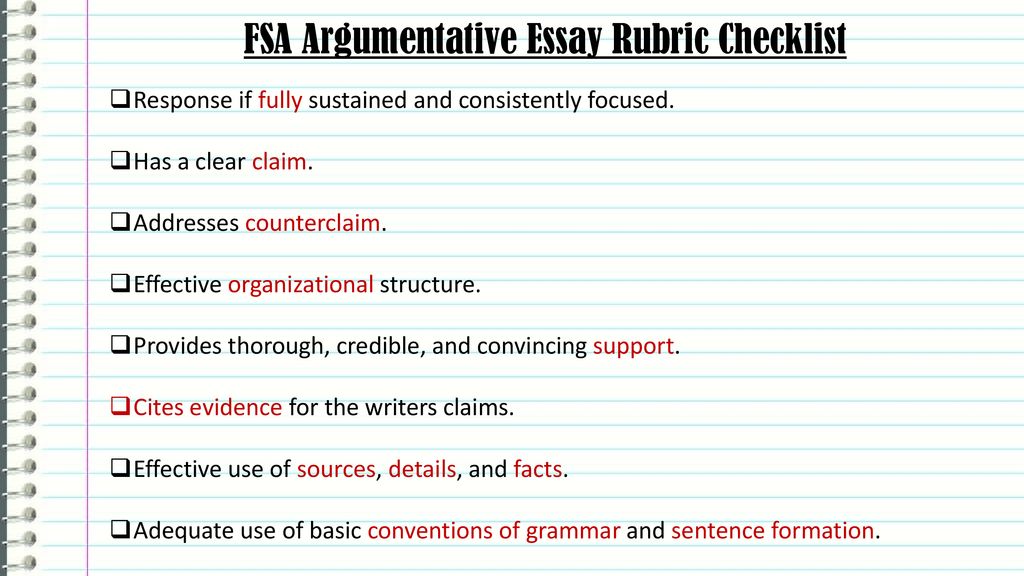 fsa argumentative essay examples grade 6