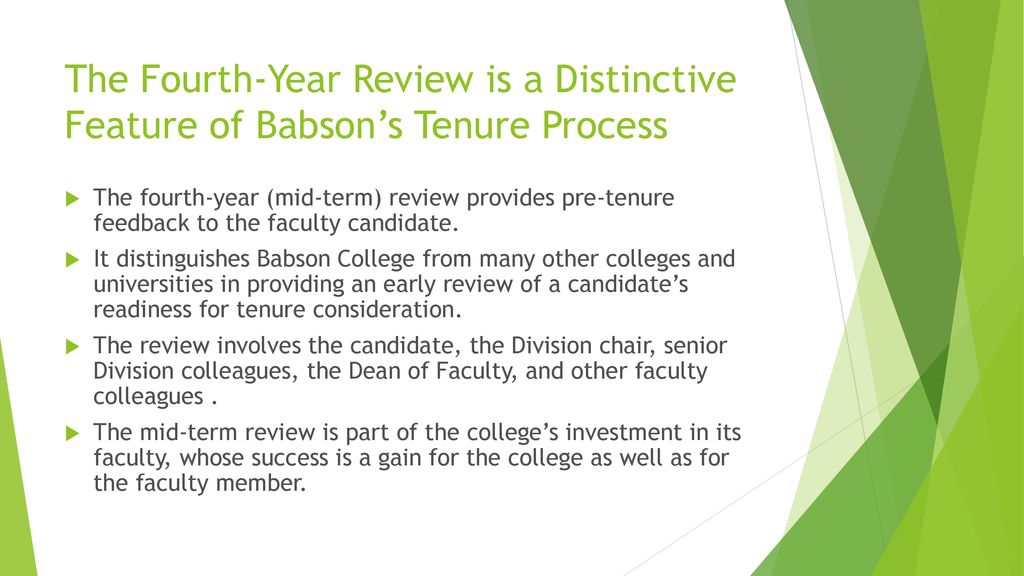 The Fourth-Year Review is a Distinctive Feature of Babson’s Tenure Process
