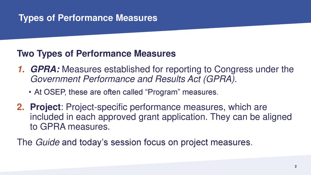 Types of Performance Measures