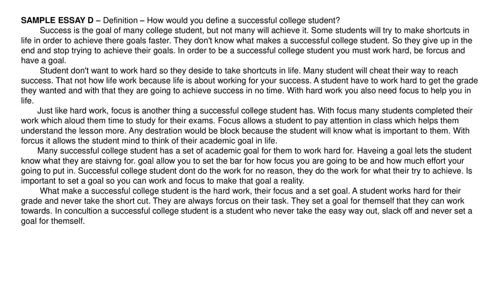 goals for college students essay