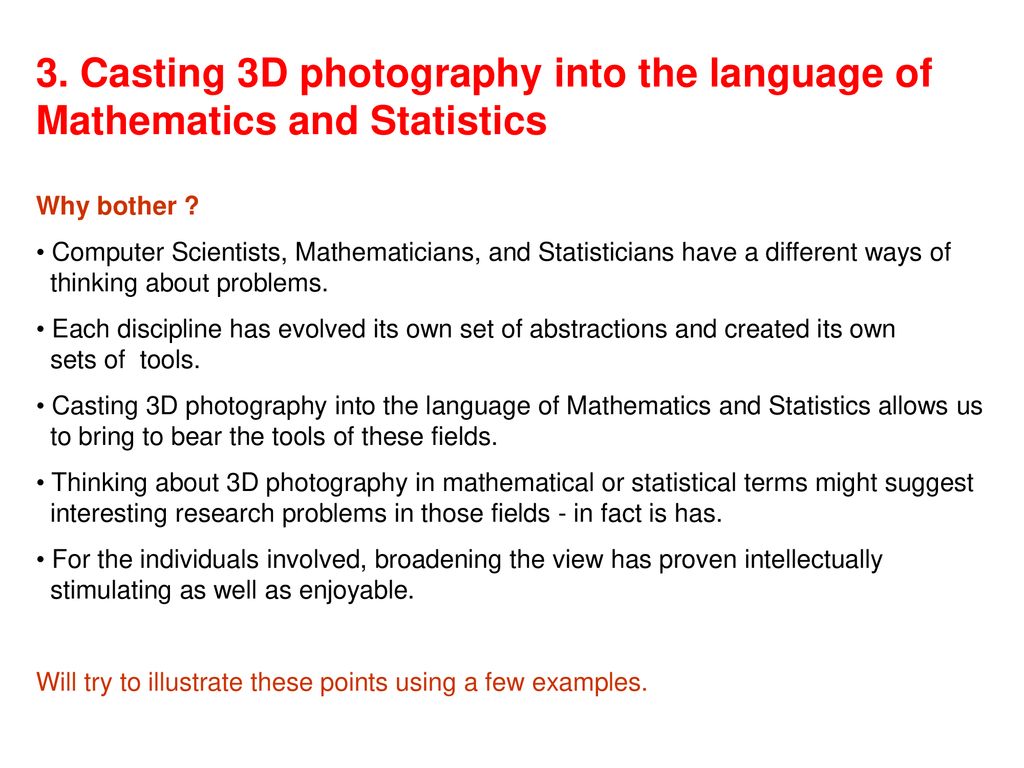 Mathematical aspects of 3d photography ppt download