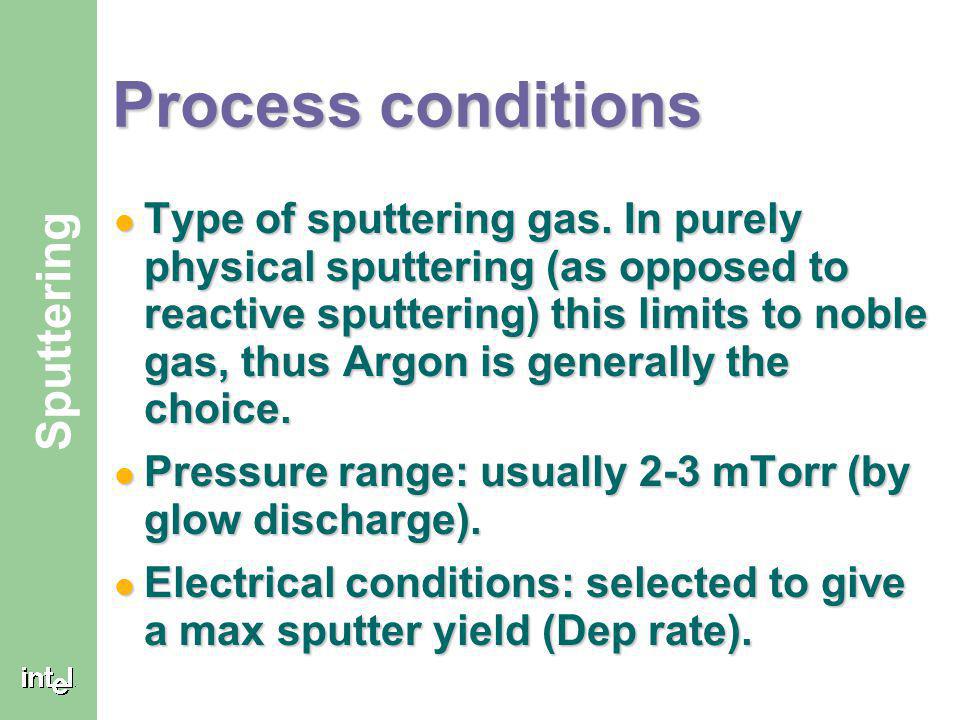 Sputtering process. Conditioning process