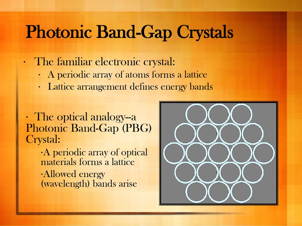 Study of Photonic Band-Gap (PBG) Crystals and Their Defects - ppt download