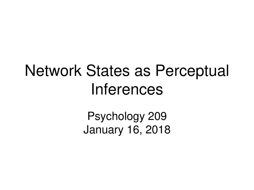 Network States as Perceptual Inferences - ppt download