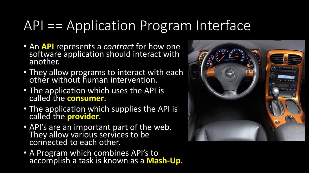 API == Application Program Interface