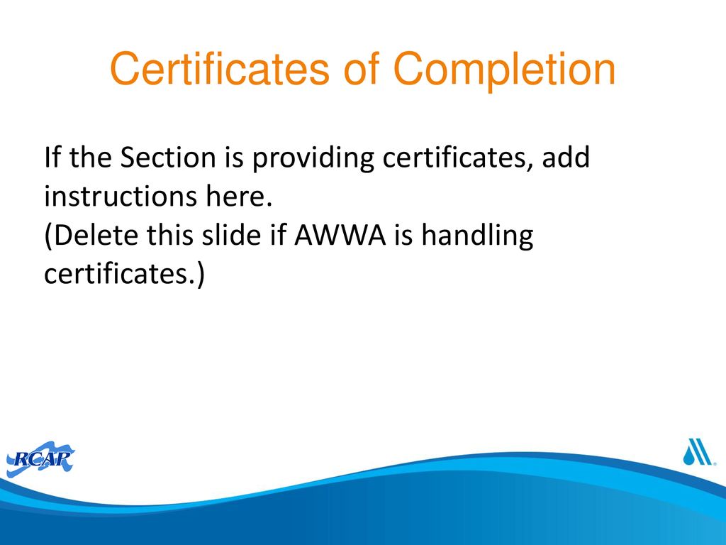 Certificates of Completion