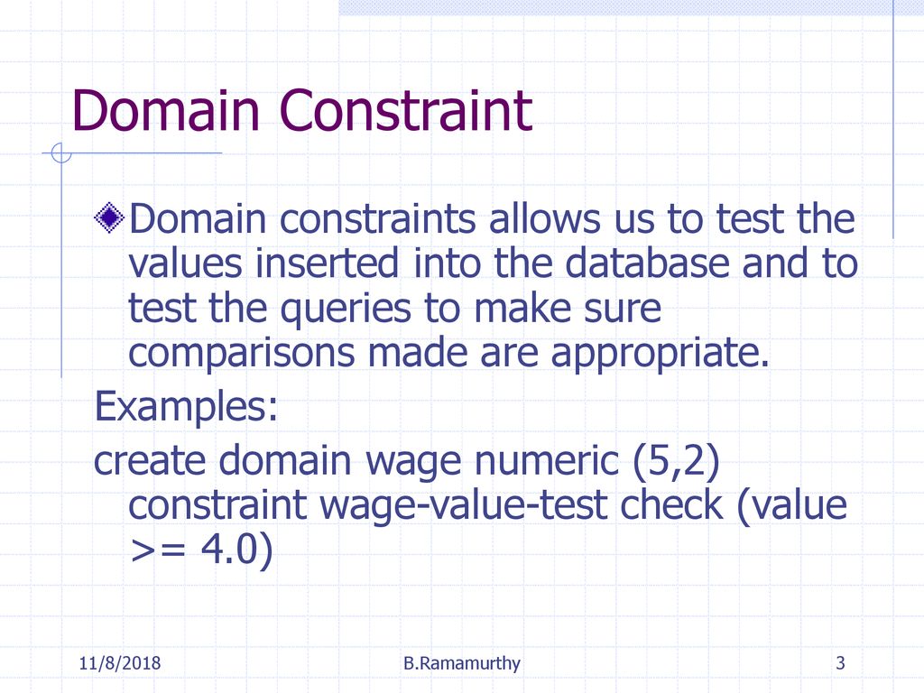 Domain Constraint