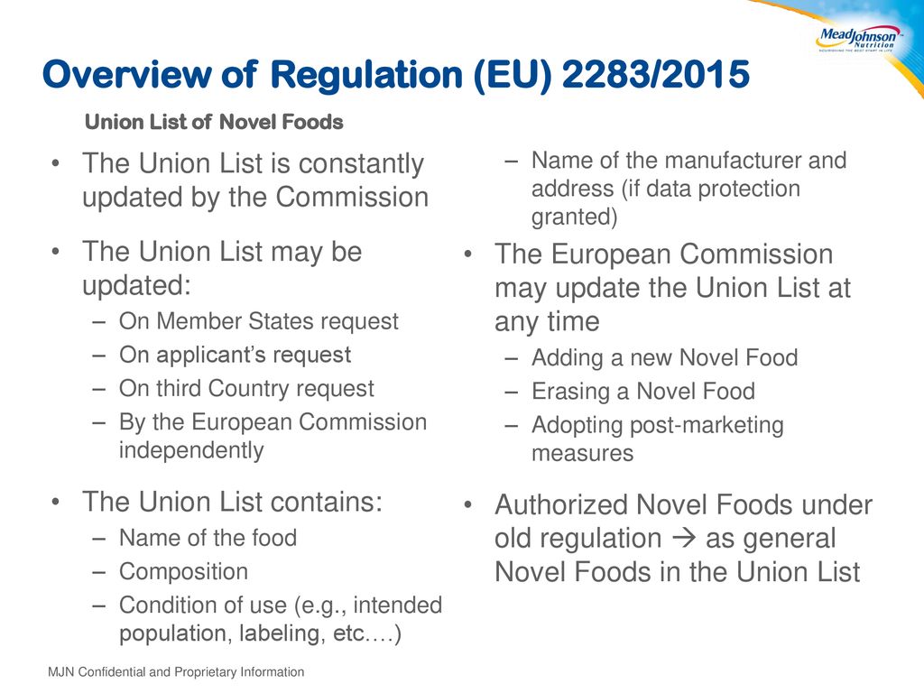 Overview of Regulation (EU) 2283/2015
