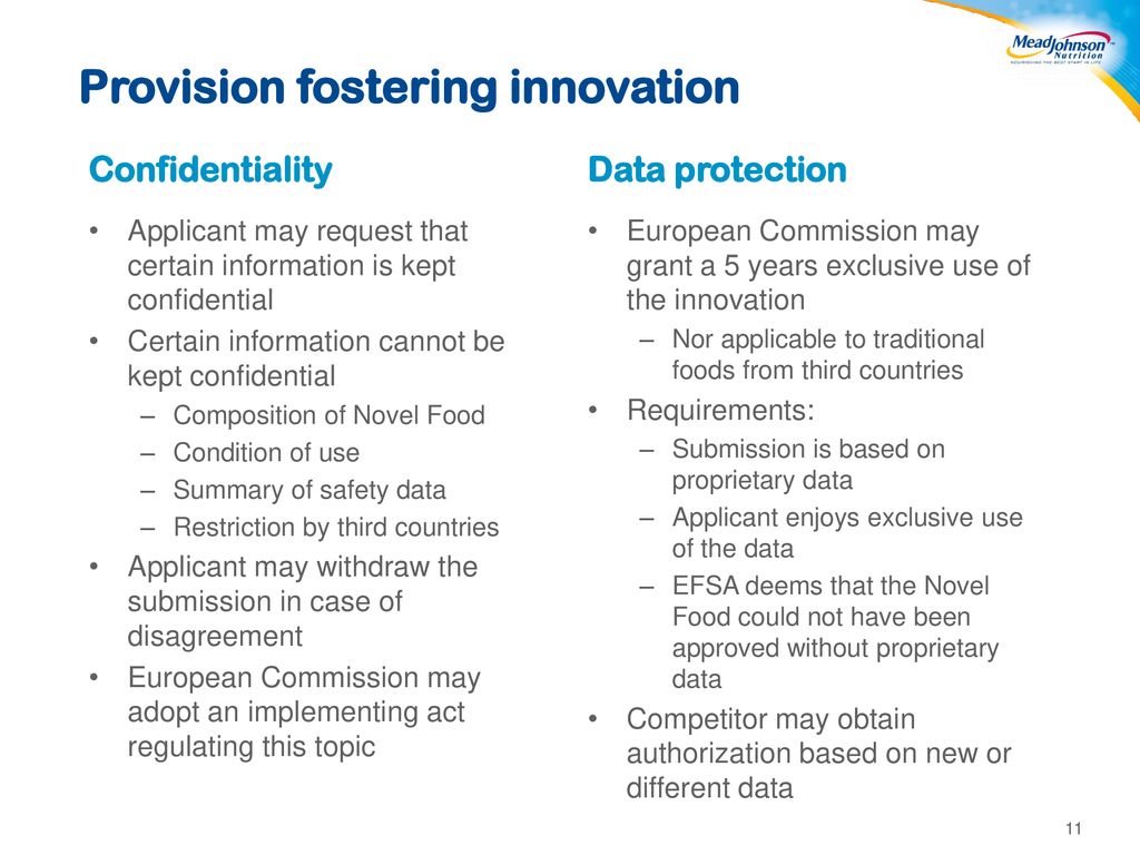 Provision fostering innovation