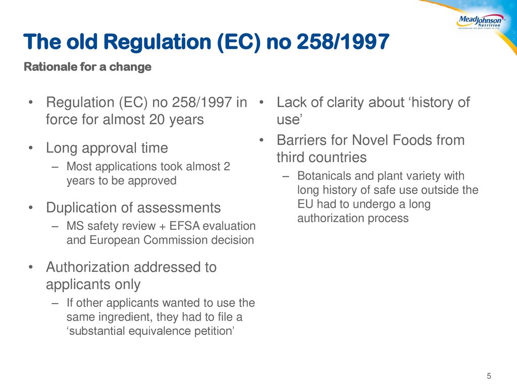 The old Regulation (EC) no 258/1997