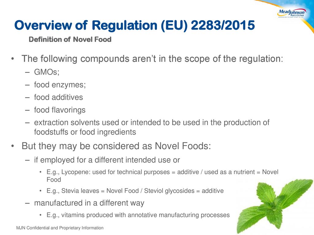 Overview of Regulation (EU) 2283/2015