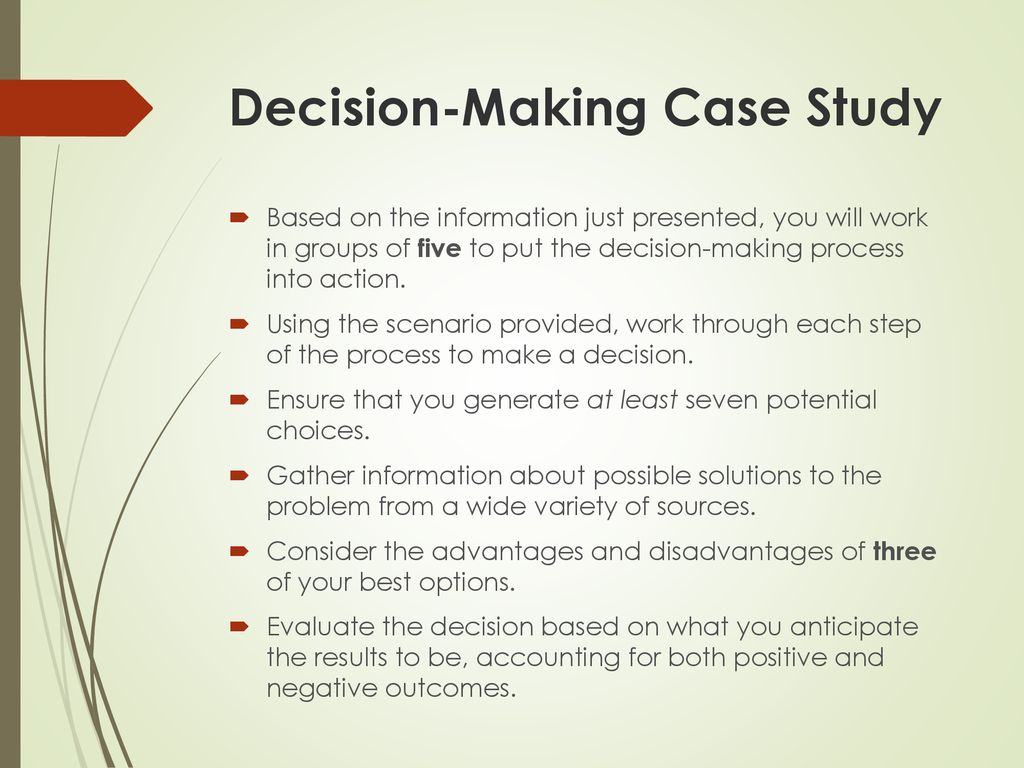 decision making case study approach