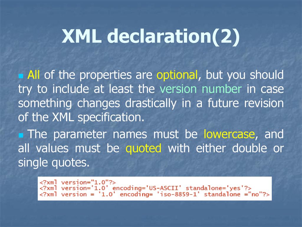XML declaration(2)