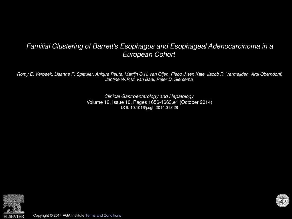 Familial Clustering of Barrett s Esophagus and Esophageal Adenocarcinoma in a European Cohort