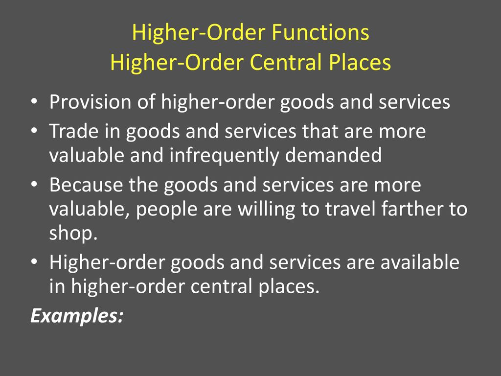 Services, Central Place Theory and CBDs - ppt download