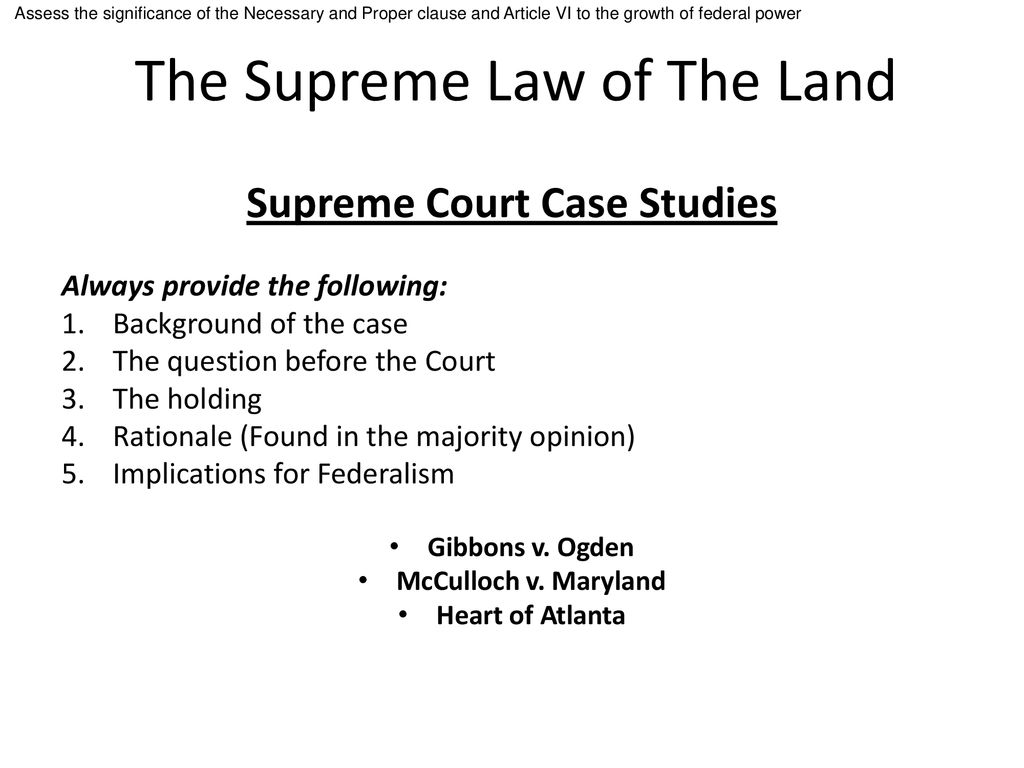 The Supreme Law of The Land