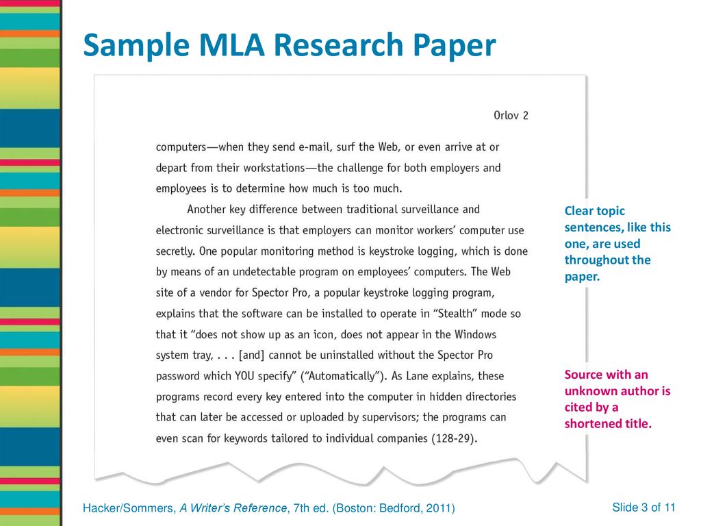 Sample MLA Research Paper - ppt download