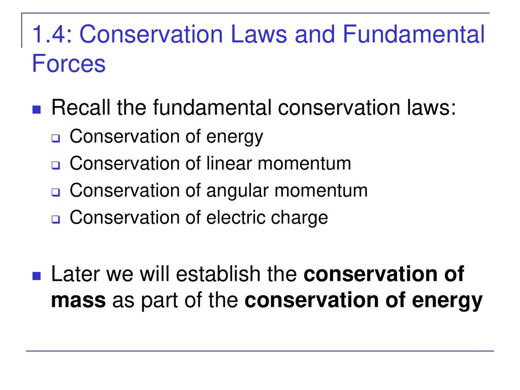 1.4: Conservation Laws and Fundamental Forces