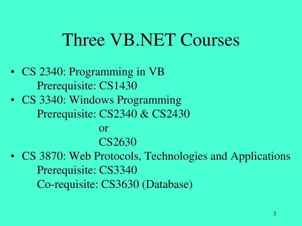 CS 2340: Programming in VB Instructor: Dr. Qi Yang Office: 213 Ullrich ...