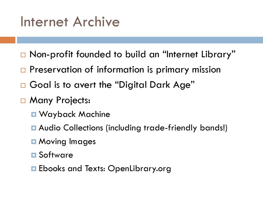 Internet Archive & OPENLIBRARY.ORG - ppt download