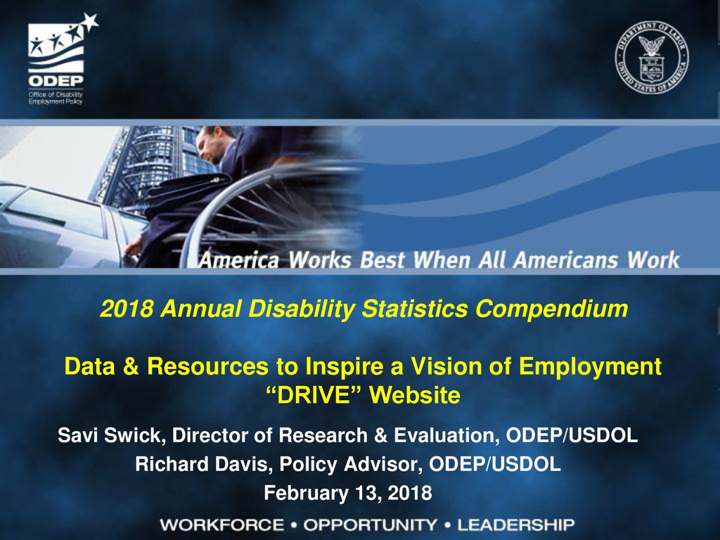2018 Annual Disability Statistics Compendium Data Resources to