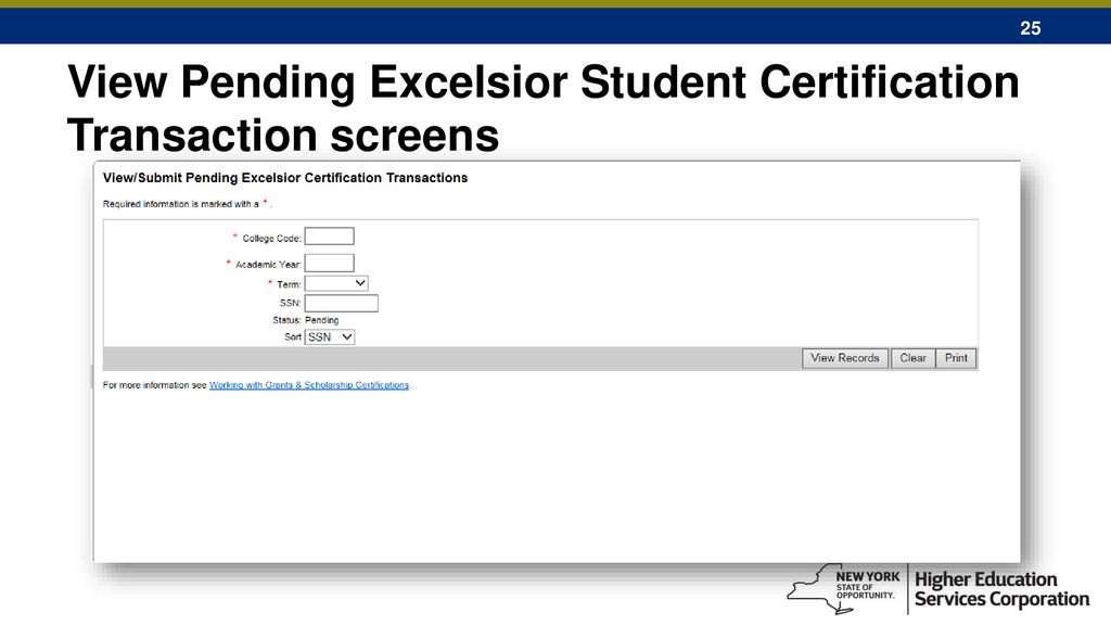 Excelsior scholarship certification ppt download