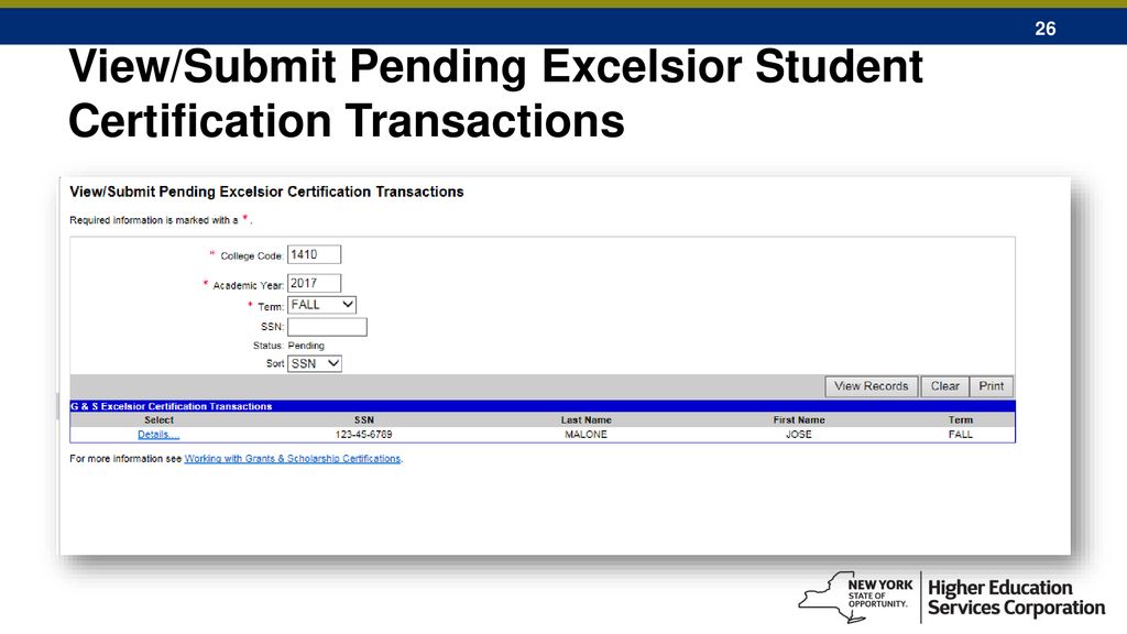 Excelsior scholarship certification ppt download