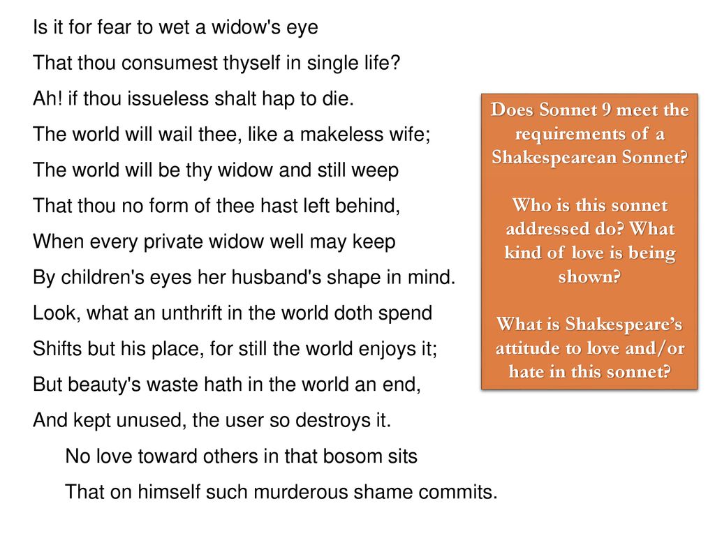 Shakespearean Sonnets - ppt download